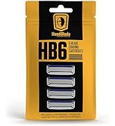 HeadBlade HB6 Refill Blades - 6 Stainless Steel Blades for No Tugging or Pulling, Shave Less, Wor...