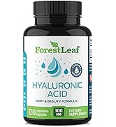 Forest Leaf - Hyaluronic Acid Supplements - 120 Vegetable Capsules - 100mg Dietary Hyaluronic Aci...