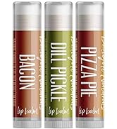 Delight Naturals Weird Flavor Fun Lip Balm Set - 3 Funny Novelty Lip Balm Flavors - Dill Pickle, ...