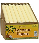Aloha Bay Coconut Taper Candle – Dripless, Unscented 9 Inches w/ 9-Hour Burn Time & Pure Cotton W...