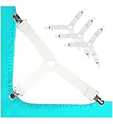 WishLotus Bed Sheet Clips, 4pcs White Bed Sheet Fasteners Bed Sheet Holder Straps Bed Corner Hold...