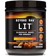 BEYOND RAW LIT Pre Workout Powder Supplement for Men and Women, Energy, Focus, Endurance, Pumps, ...