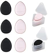 WishLotus 6Pc Mini Finger Powder Puff, Drop-Shaped Makeup Sponges for Foundation, Reusable Loose ...