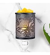 EQUSUPRO Metal Wax Melts Warmer Plug in Wall Pluggable Fragrance Wax Warmer with Removable Dish, ...