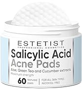 ESTETIST Salicylic and Glycolic Acid Facial Cleansing Pads, Hydrating Acne Pads with Natural Extr...