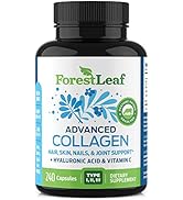 Forest Leaf - Collagen Pills with Hyaluronic Acid & Vitamin C - Reduce Wrinkles, Tighten Skin, Bo...