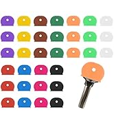 Wishlotus Key Caps Cover, 33Pcs PVC Key Identification Rings Assorted Color Key Topper Id Tags (33)