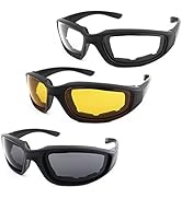 3 Pair Motorcycle Riding Glasses Padding Goggles UV Protection Dustproof Windproof Motorcycle Sun...