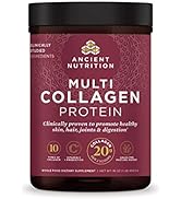 Ancient Nutrition Collagen Powder Protein with Probiotics, Unflavored Multi Collagen Protein with...
