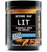 BEYOND RAW LIT Pre Workout Powder Supplement, Jolly Rancher Blue Raspberry, Energy, Focus, Endura...