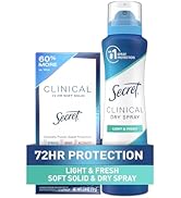 Secret Clinical Strength Antiperspirant Deodorant for Women, Stick + Spray Bundle, 3X Stress/Swea...