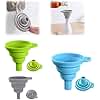 Kitchen Funnel Set, 2026 New Food Grade Silicone Collapsible Funnels for Kitchen, Small Medium and Large Funnels for Filling Water Bottle Liquid Transfer Kitchen Gadgets (3 pcs)