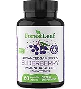 Advanced Sambucus Elderberry Immune Support (9000mg) - Black Elderberry Capsules, Elderberry Supp...
