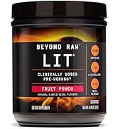 BEYOND RAW LIT Pre Workout Powder Supplement for Men and Women, Energy, Focus, Endurance, Pumps, ...