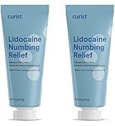 Curist 5% Lidocaine Cream Maximum Strength Topical Pain Cream - 12 oz (Pack of 2) XL Tube - Numb ...