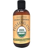 Oil Pulling with Organic Coconut & Organic Cinnamon Bark Oil 8oz - Natural Oral Care & Teeth Whit...