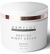 DRMTLGY Peptide Night Cream Face Moisturizer. Fragrance Free and Oil Free Hydrating Facial Moistu...
