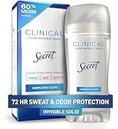 Secret Clinical Strength Antiperspirant Deodorant for Women, 3X Stress Protection, 72hr Sweat & O...