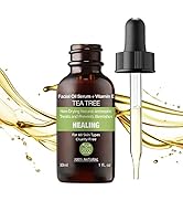 100% NATURAL TEA TREE OIL Vegan Facial Serum for Sensitive Oily Skin Acne Prone with Vitamin E Jo...