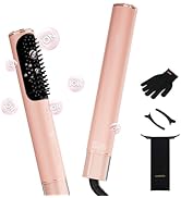 Wooroo Hair Straightener Brush, Ionic Hair Straightening Brush Flat Iron for Women, Anti-Scald an...