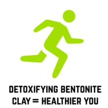icon of person running above the words detoxifying bentonite clay = healthier you
