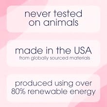 Fresh Breasts - never tested on animals. made in the usa. produced using over 80% renewable energy