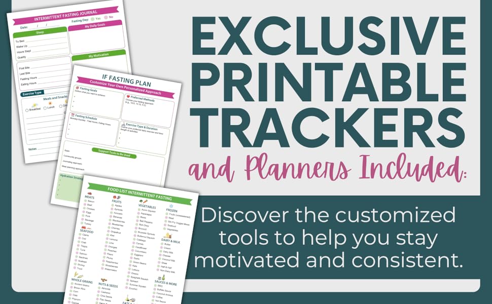 Printable Fasting Trackers and Planners that help you stay motivated and consistent.