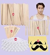 BLITZWAX Waxing Sticks Kit for Hard Wax 50 Nose Wax Sticks with 60 Applicator Sticks (20 Large