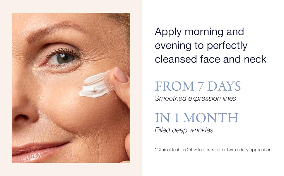 Apply morning and evening to perfectly cleansed face and neck