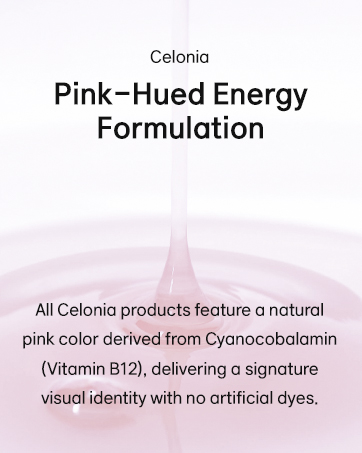 pink-hued energy formulation, natural Vitamin B12, no artificial dyes for clean skincare identity
