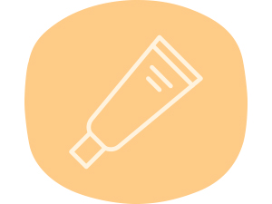 Tube icon on light orange oval background