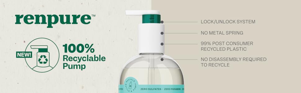 100% recyclable pump - no metal spring