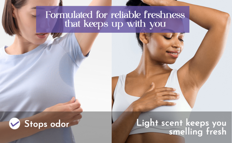 Non-staining deodorant spray for women