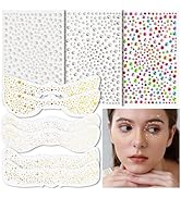 Gootaimi 9Pcs Glitter Freckles, Face Gems, Glitter Freckles, Sparkle Freckles Gold Face Glitter M...