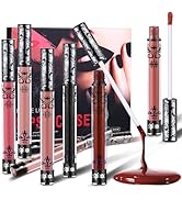 Onkessy 8 Colors Matte Lipstick labiales mate Matte Liquid Lipstick Set, Long-Lasting 12, Smudge ...