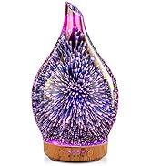 Porseme Essential Oil Diffuser 3D Firework Glass Aromatherapy Ultrasonic Humidifier Rose Gold, Au...