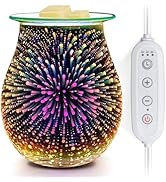 EQUSUPRO Wax Melt Warmer with Timer- Electric 3D Glass Wax Melter Candle Melt Warmer Wax Burner F...