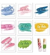 CRASPIRE 80Pcs 8 Styles Lip Balm Sticker Watercolor Graffiti Pattern Self-Adhesive Homemade Print...