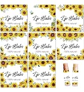 CRASPIRE 80Pcs 8 Styles Lip Balm Sticker Sunflower Self-Adhesive Homemade Lip Balm Labels Vintage...