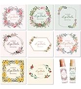CRASPIRE 80Pcs 8 Styles Lip Balm Sticker Wreath Flower Leaf Sunflower Self-Adhesive Homemade Labe...