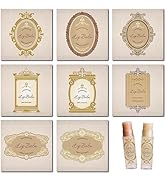 CRASPIRE 80Pcs 8 Styles Labels for Lip Balm Coated Paper Paster Retro Square Tubes Lip Balm Label...