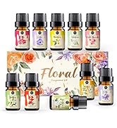 RAINBOW ABBY Floral Essential Oils Set, Premium Fragrance Oil for Candle & Soap Making, 10 Flower...