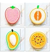 4Pcs Dish Cleaning Sponges, Cute Fruit-Shape Thickened Kitchen Sponge, Multifunctional Wipe Decon...