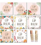 CRASPIRE 80Pcs 8 Styles Lip Balm Sticker Self-Adhesive Homemade Lip Balm Labels Waterproof Flower...