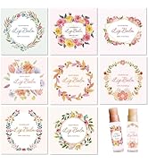 CRASPIRE 80Pcs 8 Styles Lip Balm Sticker Plant Wreath Flower Self-Adhesive Homemade Lip Balm Labe...