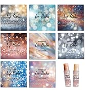CRASPIRE 80Pcs 8 Styles Lip Balm Sticker Sparkle Self-Adhesive Homemade Lip Balm Labels Vintage S...