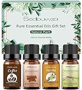Sedbuwza 4 Pack Essential Oils Gift Set - Organic Diffuser Oil for Home Care, Candle Making, Humi...