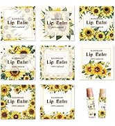 CRASPIRE 80Pcs 8 Styles Lip Balm Sticker Self-Adhesive Homemade Lip Balm Labels Waterproof Sunflo...