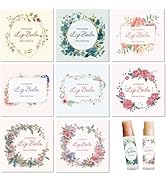 CRASPIRE 80Pcs 8 Styles Lip Balm Sticker Flower Leaf Wreath Plant Self-Adhesive Homemade Lip Balm...