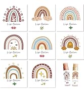 CRASPIRE 80Pcs 8 Styles Lip Balm Sticker Rainbow Self-Adhesive Homemade Lip Balm Labels Vintage S...